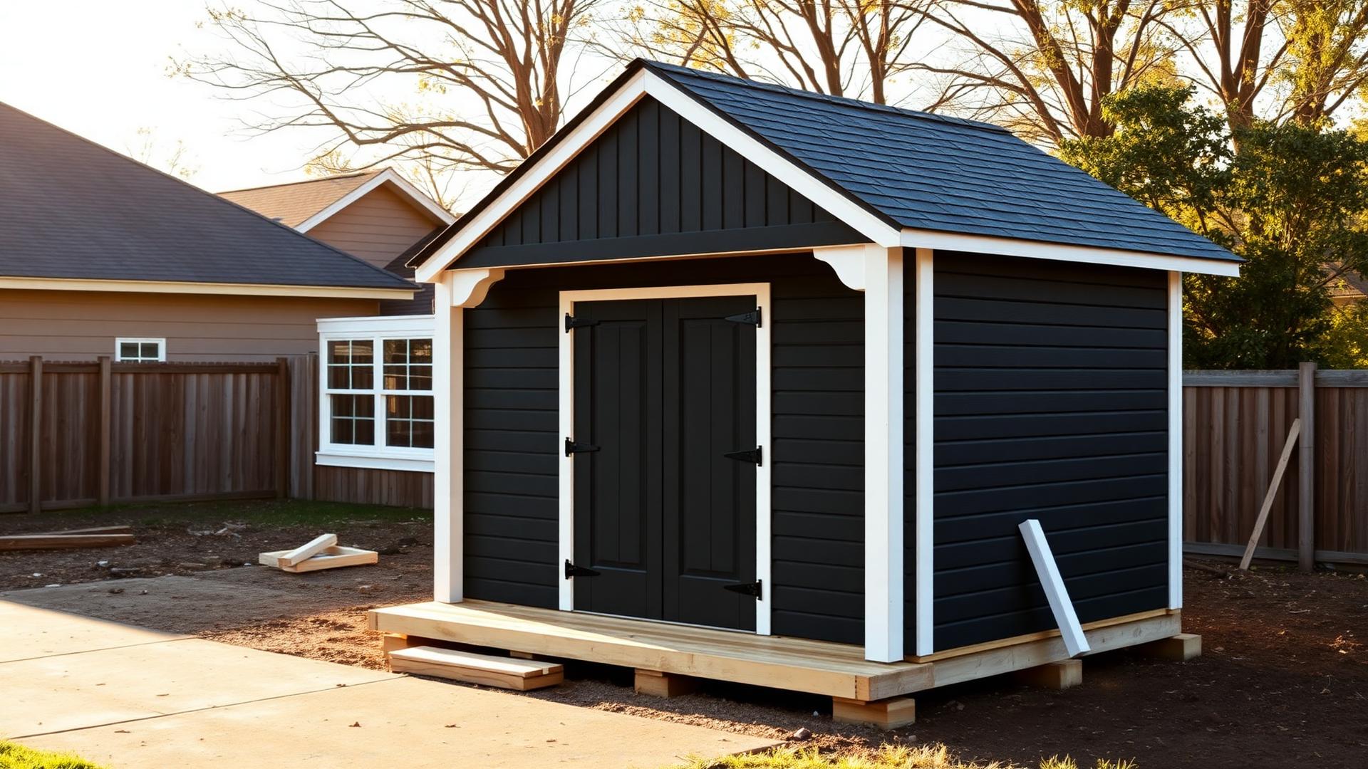 Shed novo com estrutura de madeira